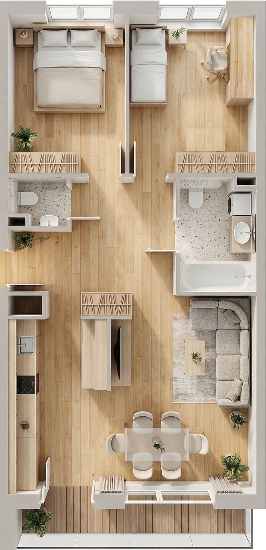 Przykładowy układ mieszkania